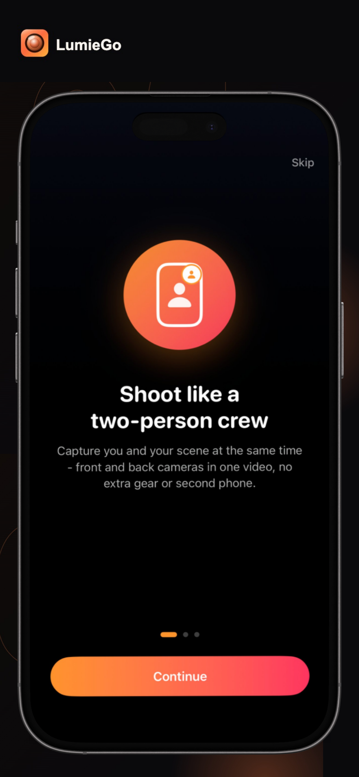 LumieGo onboarding screen